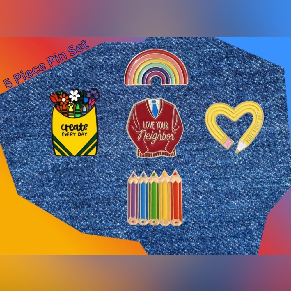 NEW Colorful Pin Set of 5